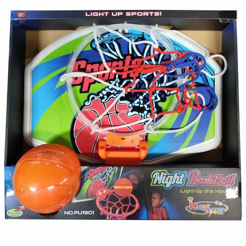 Баскетбольное подвесное кольцо светящиеся 2 режима щит мяч мягкий / в подарочной упаковке