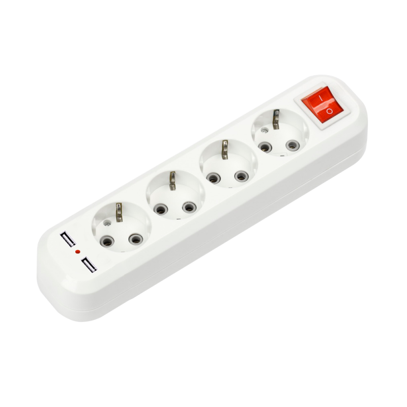 Колодка УЗВ-4USB-GRAND четырехместная с выключателем, 2хUSB и заземлением — фото 5