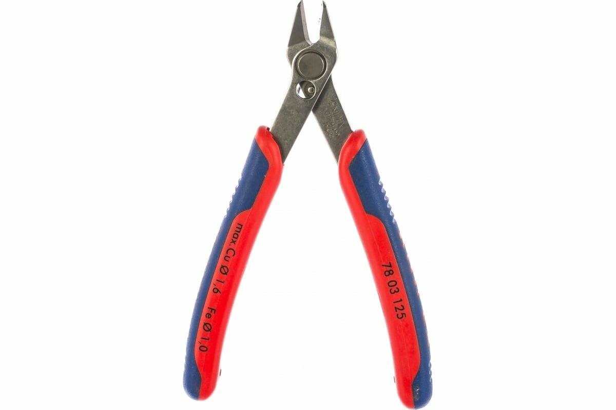 Knipex Electronic Super Knips Бокорезы прецизионные, нерж, 125 мм, 2-комп ручки KN-7803125