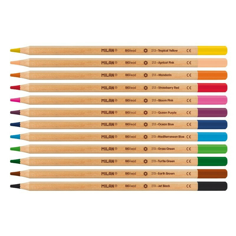 Набор цветных карандашей MILAN 12 цв, грифель 3.5 мм, в металлической упаковке - фото №18