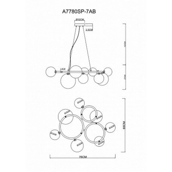 Люстра Arte Lamp ALBUS A7780SP-7AB - фото №18