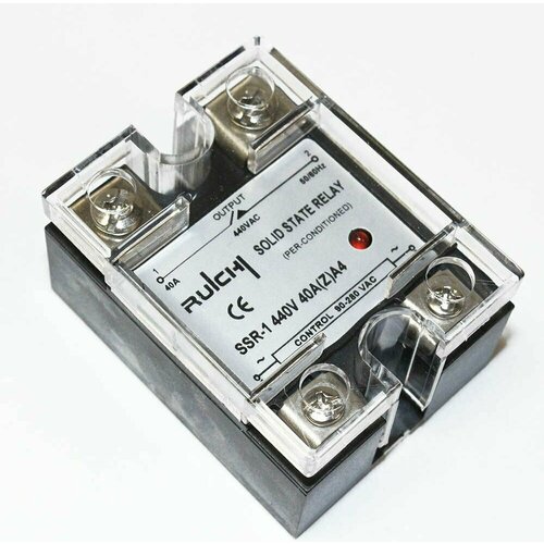 Твердотельное реле: SSR-1 RUICHI 440V 40A (R)A4 (90-280VAC ) ac ac 25a 90 280vac 380vac 3 phase ssr solid state relay w heat sink