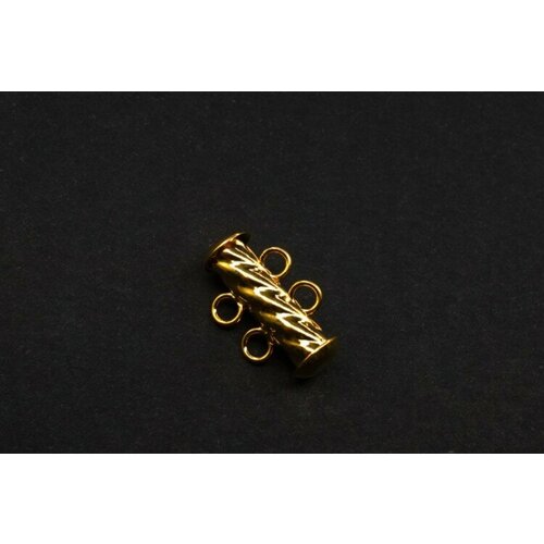 Замок-слайдер на 2 нити 17х11мм, отверстие 2мм, цвет золото, сплав металлов, 08-037, 1шт