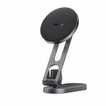 Автомобильный держатель Baseus T-Space Series Folding Metal Car Mount Magnetic Phone Holder (C40151300S11-00) Серебристый - изображение