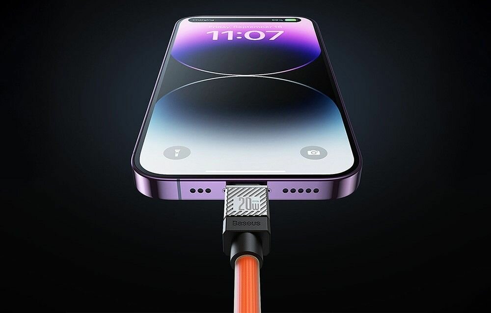 Кабель Baseus Coolplay Series Type-C to iPhone 20W 2m. (CAKW000107) orange — фото 1