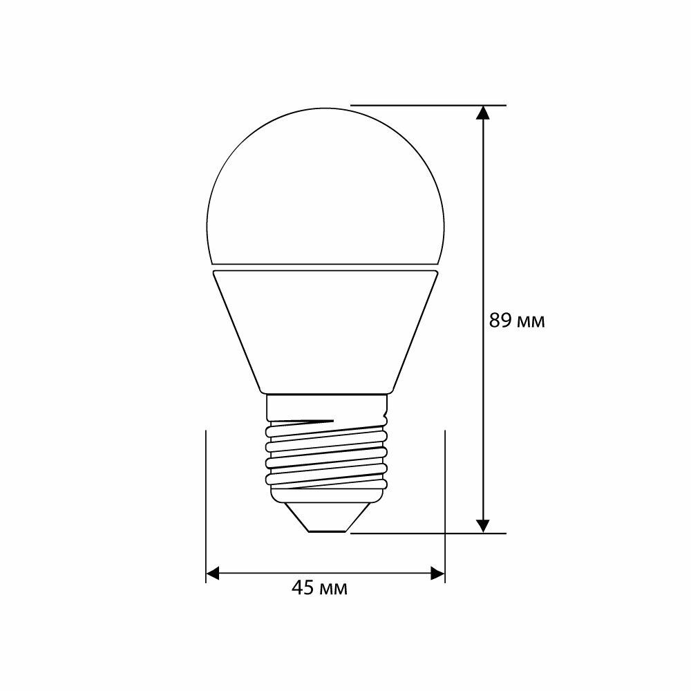 Лампочка Ergolux LED-G45-10W-E27-3K, Теплый белый свет, E27, 10 Вт, Светодиодная, 1 шт. - фотография № 11