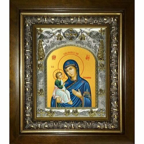 Икона Божьей Матери Иерусалимская, 14x18 см, в деревянном киоте 20х24 см, арт вк-3035