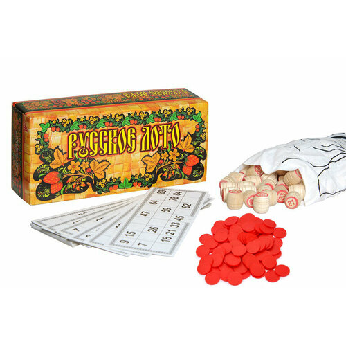 Лото русское ладья С-197 (в картонной коробке) + закрывашки пластмассовые