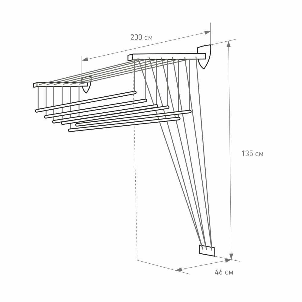 Сушилка для белья 200 подвесная - фотография № 2