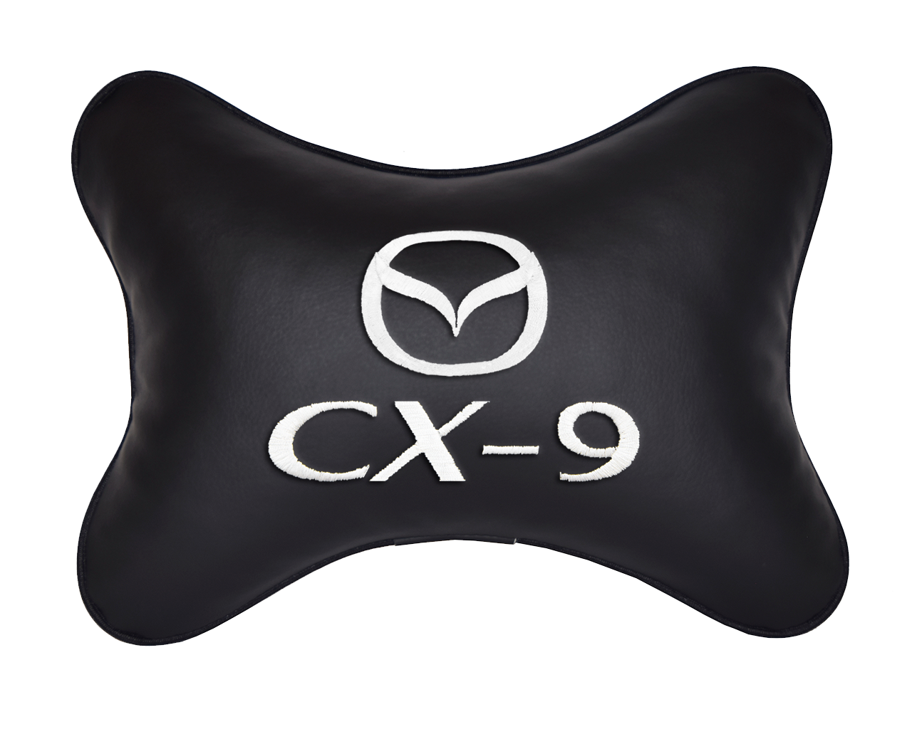Подушка на подголовник экокожа Black с логотипом автомобиля MAZDA CX-9