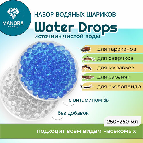 Водяные шарики набор "Water Drops +B6" 250 мл + 250 мл, источник чистой воды с витамином B6, для насекомых всех видов