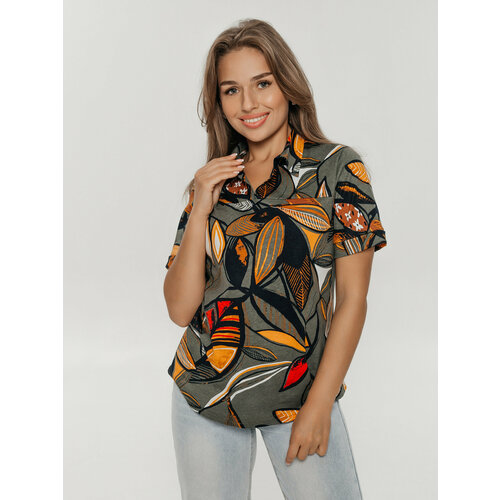 фото Футболка lovetex.store, размер 46, хаки