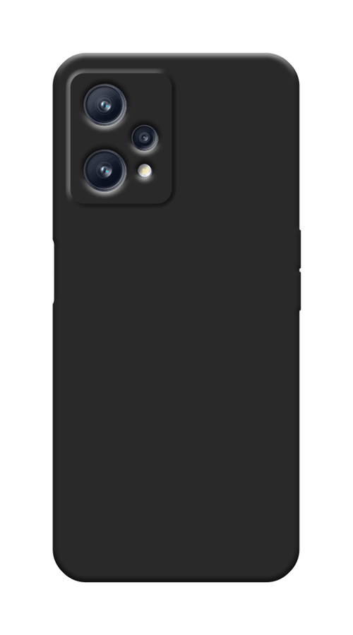 Матовый силиконовый чехол на Realme 9 Pro Plus / Реалми 9 Про Плюс с защитой камеры, черный