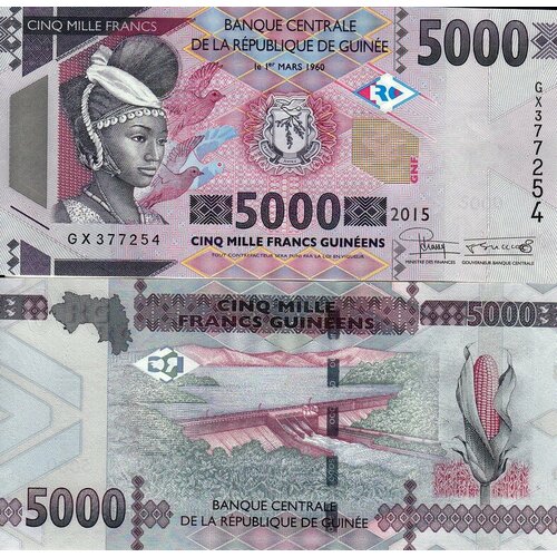 банкнота номиналом 20000 франков 2015 года гвинея Гвинея 5000 франков 2015