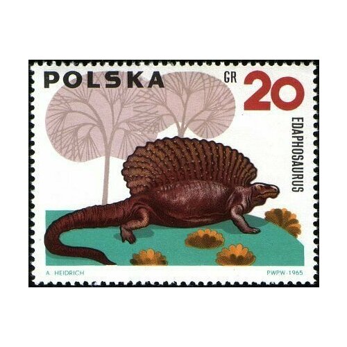 (1965-010) Марка Польша Эдафозавр , III Θ
