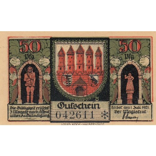 Германия (Веймарская Республика) Цербст 50 пфеннигов 1921 г. (Z) (2)