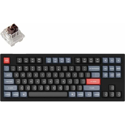 Клавиатура Keychron Проводная клавиатура Keychron V3 Carbon Black RGB Hot-Swap Keychron K pro Brown Switch 1045800₽