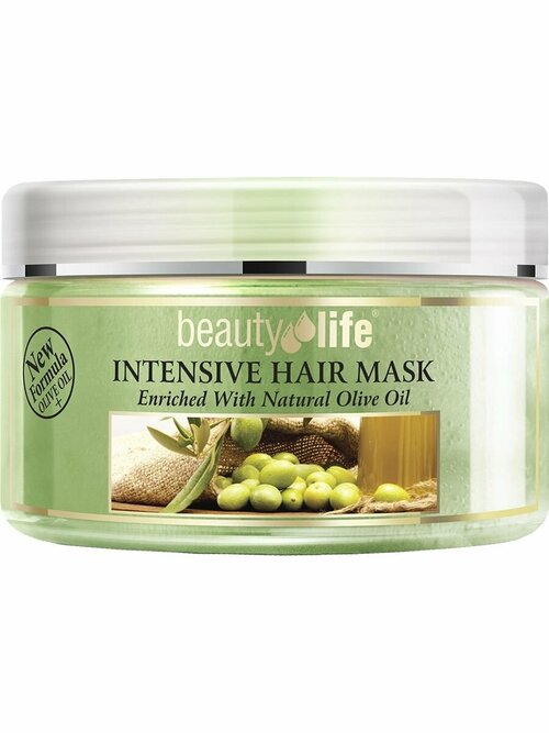 Маска Beauty Life Восстанавливающая маска с натуральным оливковым маслом для волос и корней волос, 250 мл