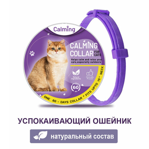Ошейник для кошек Calming Collar успокаивающий с феромонами, фиолетовый цвет