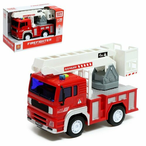 Машина инерционная «Пожарная служба», 1:20, свет и звук машина инерционная пожарная служба 1 20 свет и звук