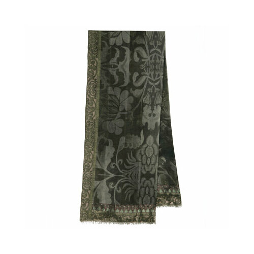 фото Шарф павловопосадская платочная мануфактура,190х40 см, one size, хаки, зеленый