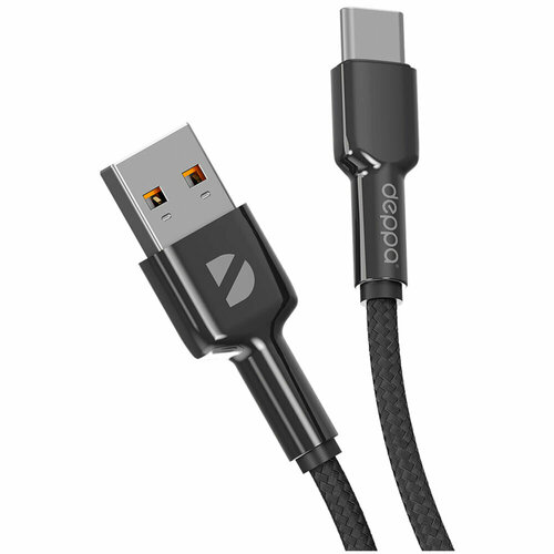 Кабель USB2.0 -Type C 1m черный Deppa (72507) Elite