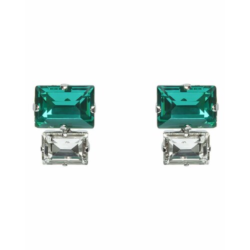Серьги с подвесками , кристаллы Swarovski, искусственный камень, зеленый