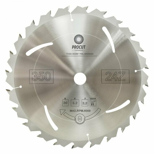 Диск универсальный с защитой от отдачи (350x30x3.2/2.2 мм; Z=24) PROCUT 736.3503024