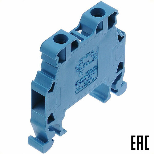 Клемма MRK 4 винтовая 1010025/ 1025 синяя 4мм2 32А 750В ширина 6,7мм ONKA