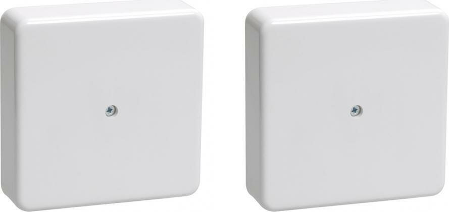 Коробка распределительная для кабельных каналов IEK КМ41212-01 75x75x20 квадратная для открытого монтажа IP20 (комплект из 2 шт)