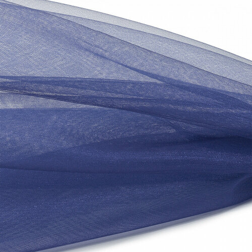 Фатин Кристалл средней жесткости блестящий арт. K. TRM шир.300см, 100% полиэстер цв. 73 К уп.50м - т. джинсовый