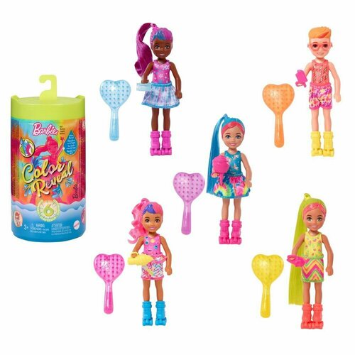 Кукла Mattel Barbie Color Reveal Неоновая серия Челси barbie игрушка mattel barbie кукла с игрой памяти dtw00