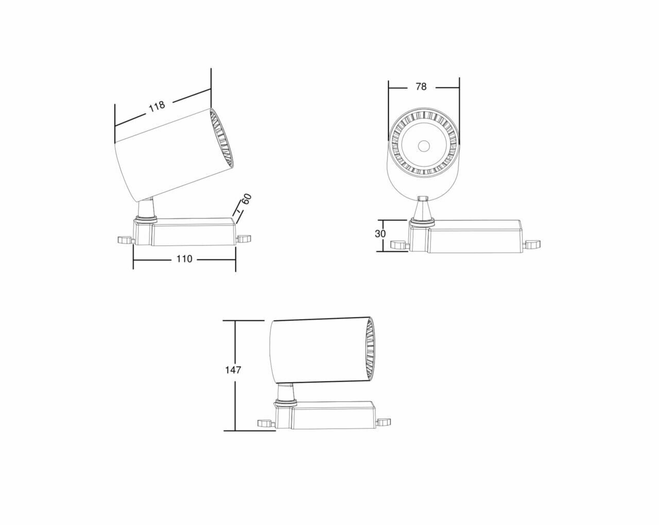 Трековый светильник Technical Vuoro TR029-3-10W4K-B