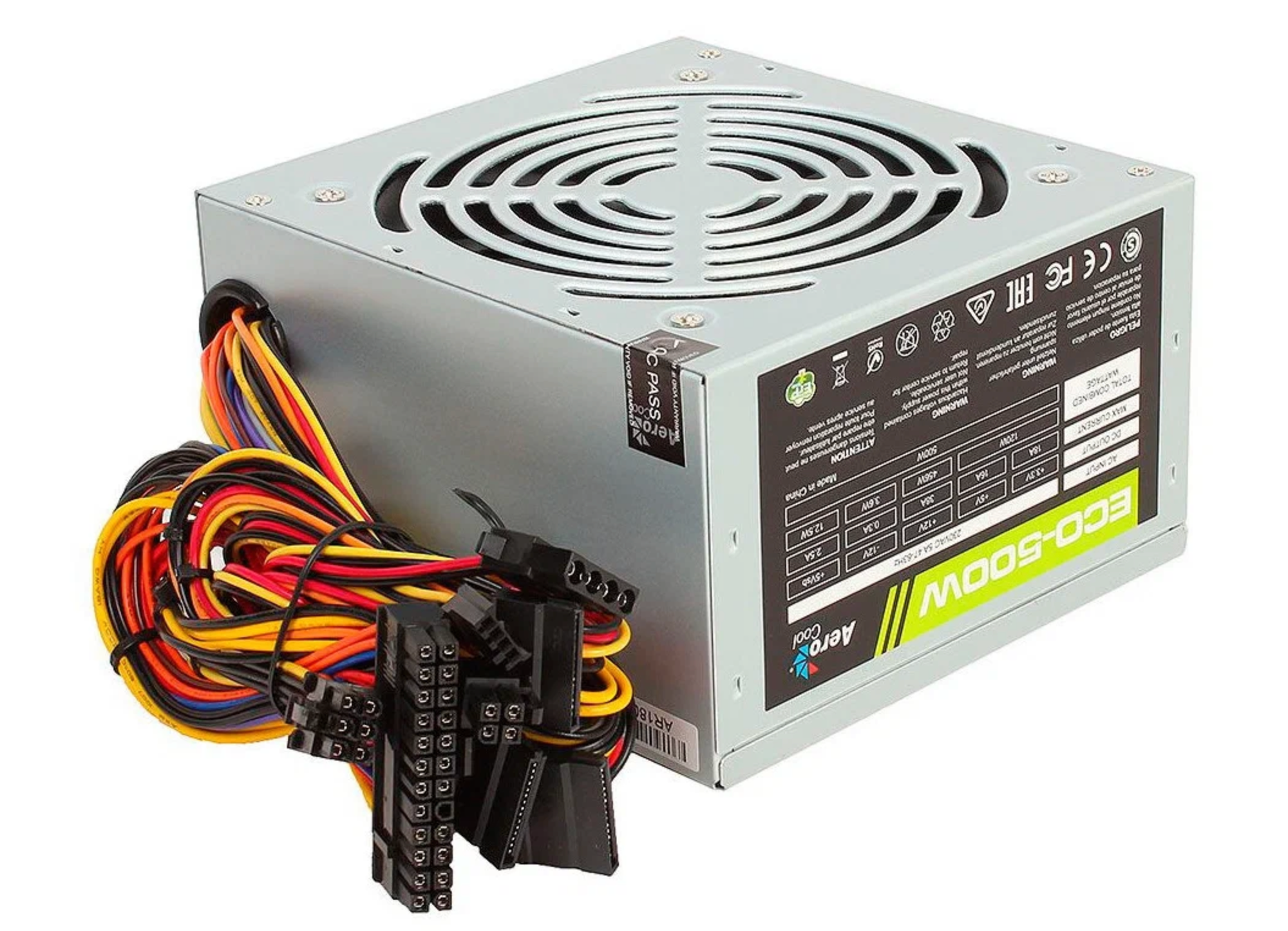 Блок питания Aerocool ATX 500W (24+4pin) 120mm fan 2xSATA RTL - фото №15