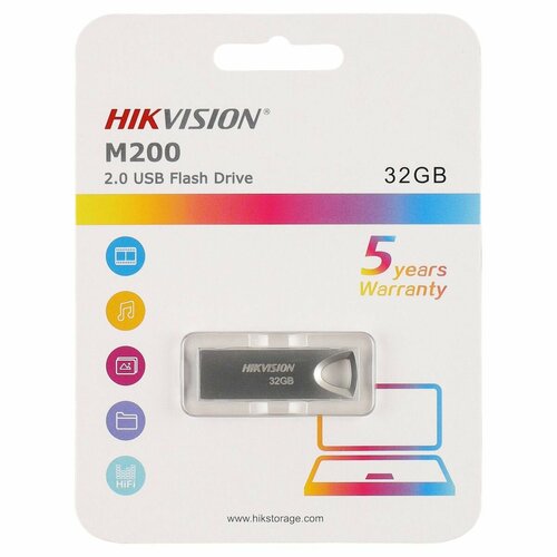 Флеш-память USB 32 Gb HIKVision M200, USB 2.0, Аллюминий