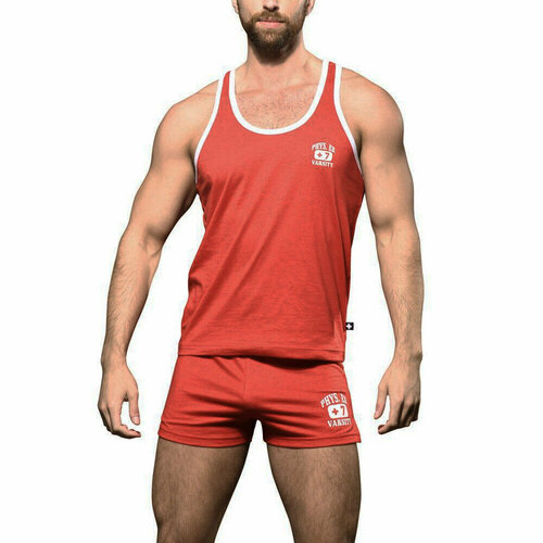 фото Майка andrew christian phys. ed. varsity tank - re, размер l, красный