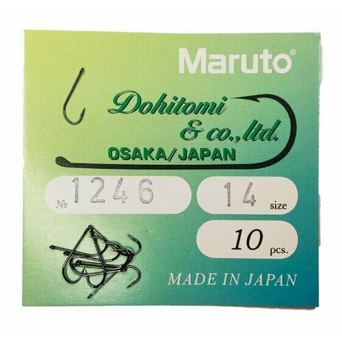 фото Крючок рыболовный универсал maruto 1246 размер № 14 (упак. 10 шт) с покрытием bn