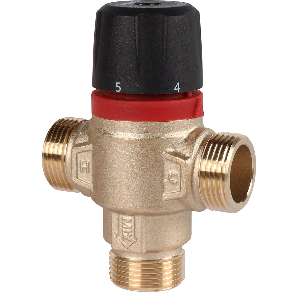 Термостатический смесительный клапан для систем отопления и ГВС 3/4 НР 30-65°С KV 18 (центральное смешивание) ROMMER RVM-1121-186520