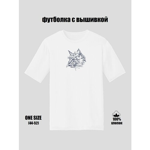 фото Футболка размер 44/52, белый cat anima