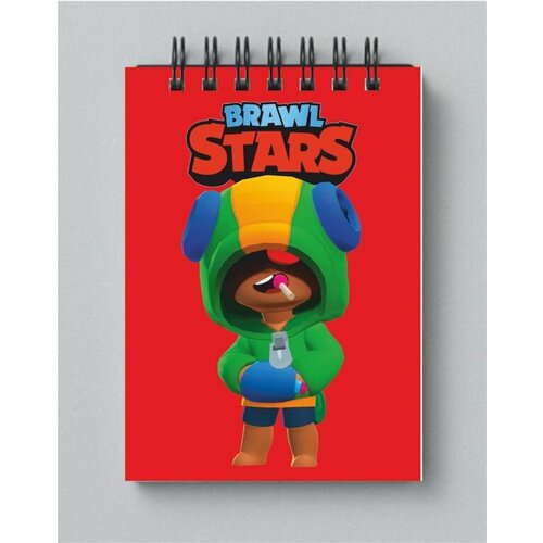 Блокнот Бравл старс, Brawl stars №48 с Леоном, А5 тетрадь школьная brawl stars в клетку дизайн в ассортименте 48 листов