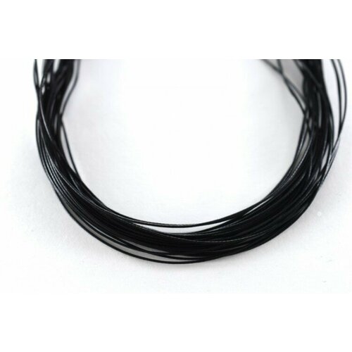Шнур вощеный толщина 1мм, цвет черный, полиэфир, 53-016, 1 метр