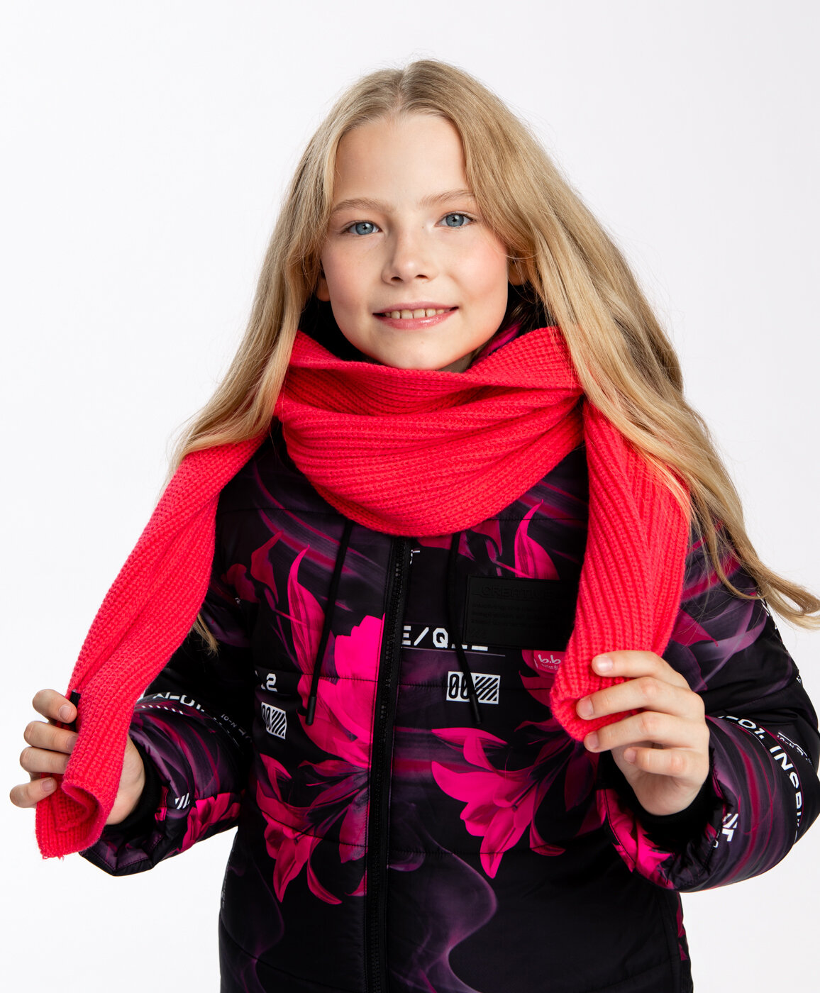 Шарф Button Blue для девочек розовый