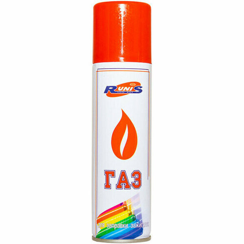 фото Газ для заправки зажигалок, горелок, универсальный баллон 270 мл runis