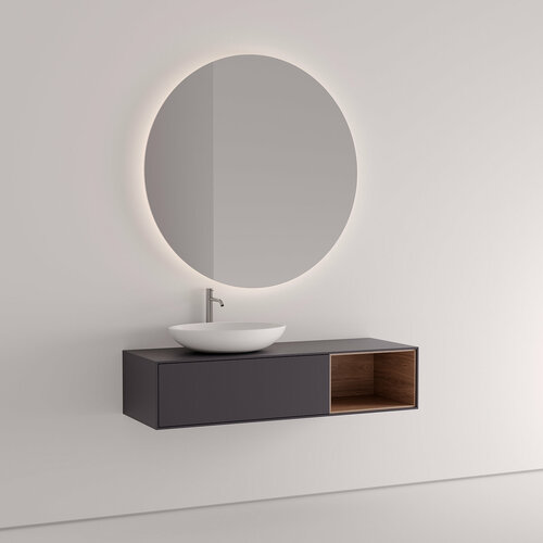 Тумба подвесная под две раковины 160 см. Vivomobili GRIGIO BROMO