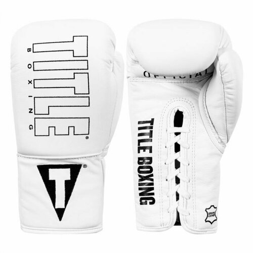 Перчатки боксерские TITLE Enforcer Official Pro Fight Gloves, 8 унций, белые