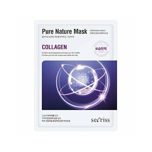 Тканевая маска для лица «Коллаген» Secriss Pure Nature Mask Collagen