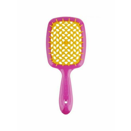 Щетка Janeke малая, розово-желтая, 17.5х7х3 см расческа для волос janeke the original superbrush spotted pink 85 мл гр