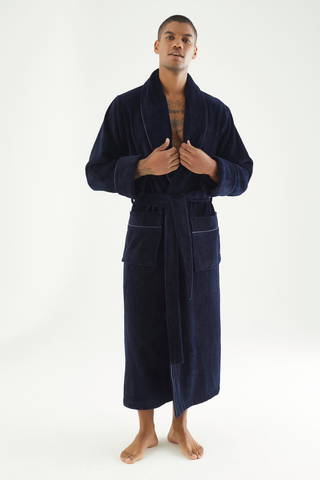 Nusa Банный халат Fred цвет: темно-синий (4XL) - фотография № 2
