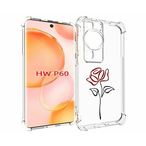 Чехол MyPads цветок в одну линию для Huawei P60 задняя-панель-накладка-бампер
