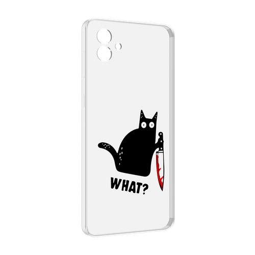 Чехол MyPads котик-убийца для Samsung Galaxy M04 задняя-панель-накладка-бампер